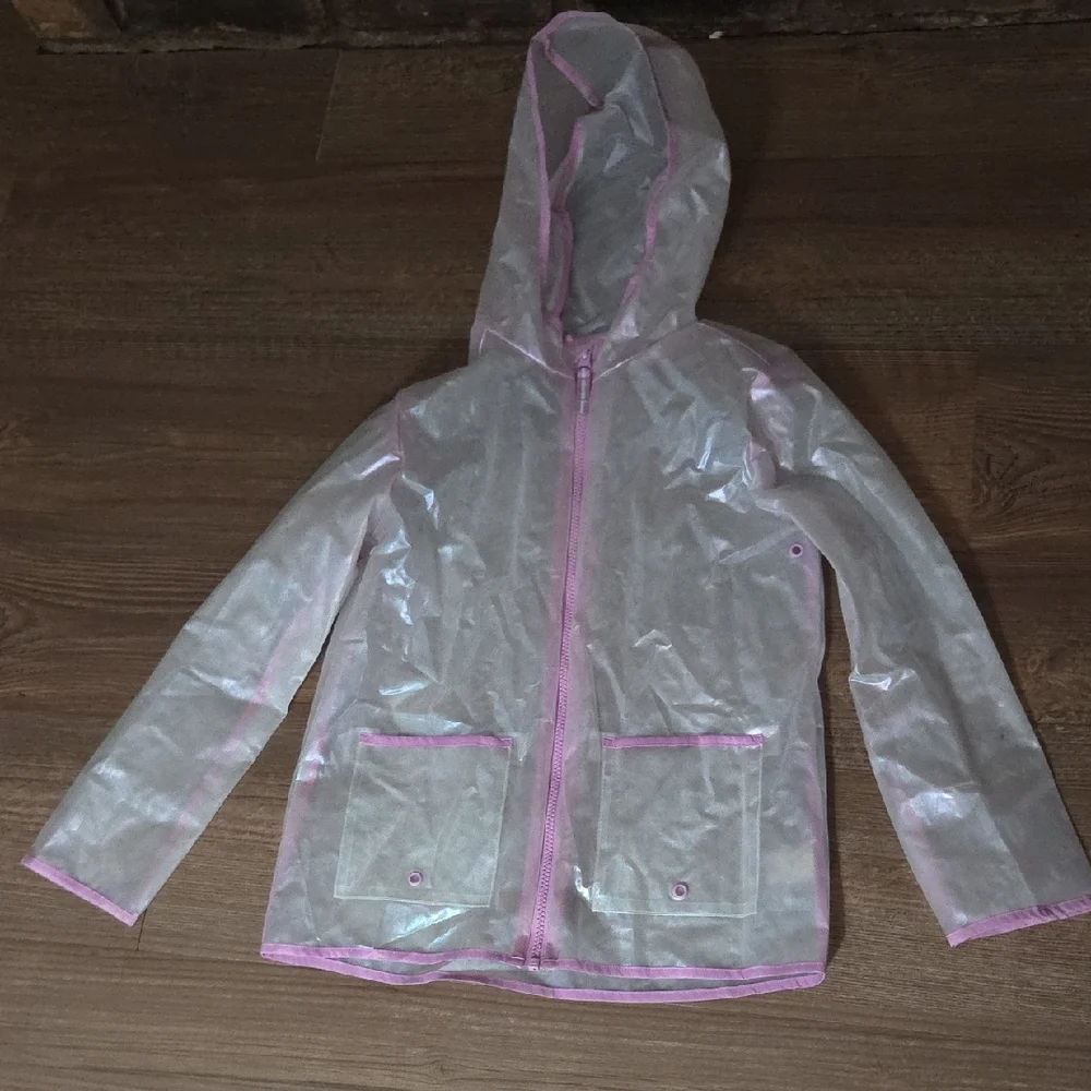 Cat & Jack Clear Rain Jacket with Purple Trim